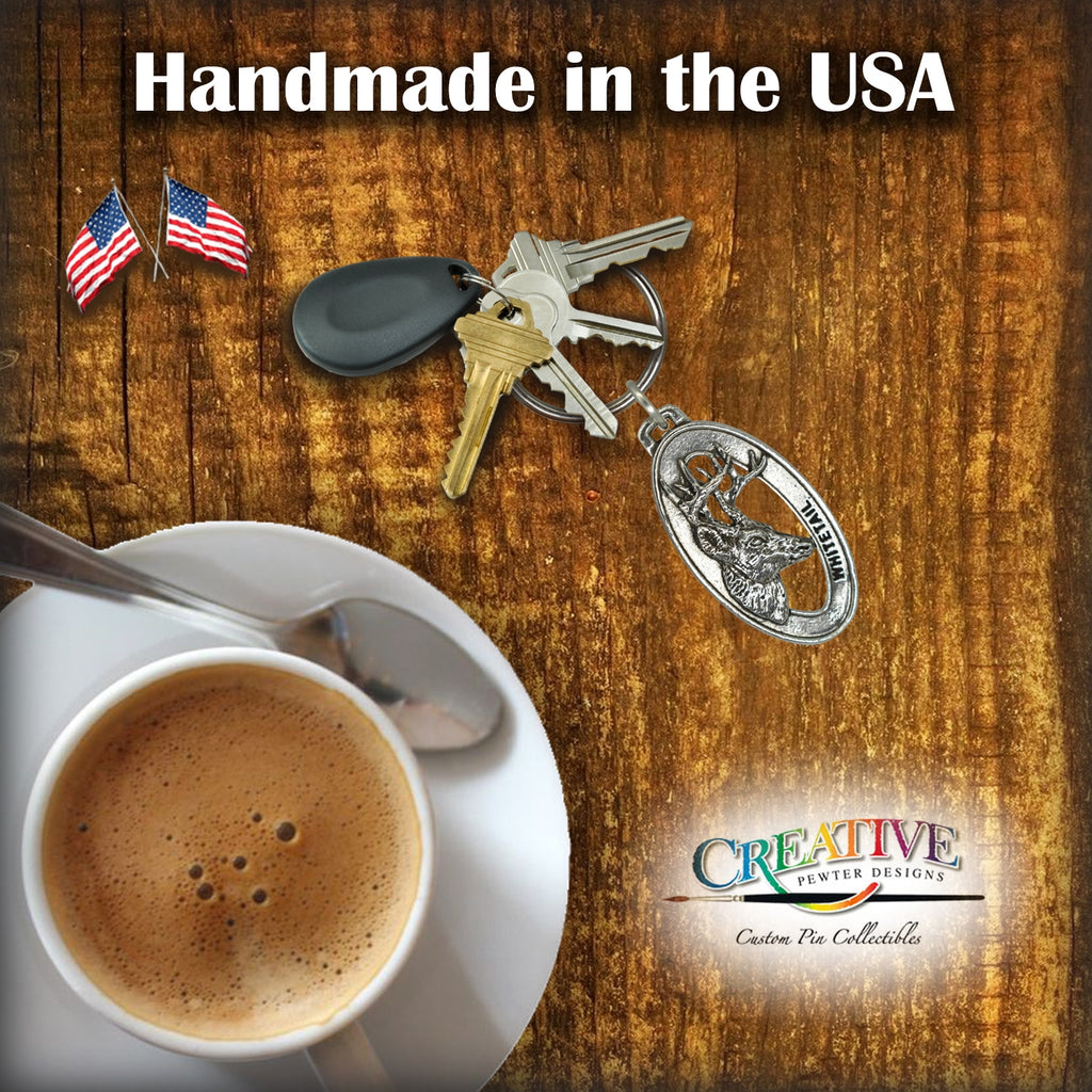 Whitetail Deer Head Keychain M008KC