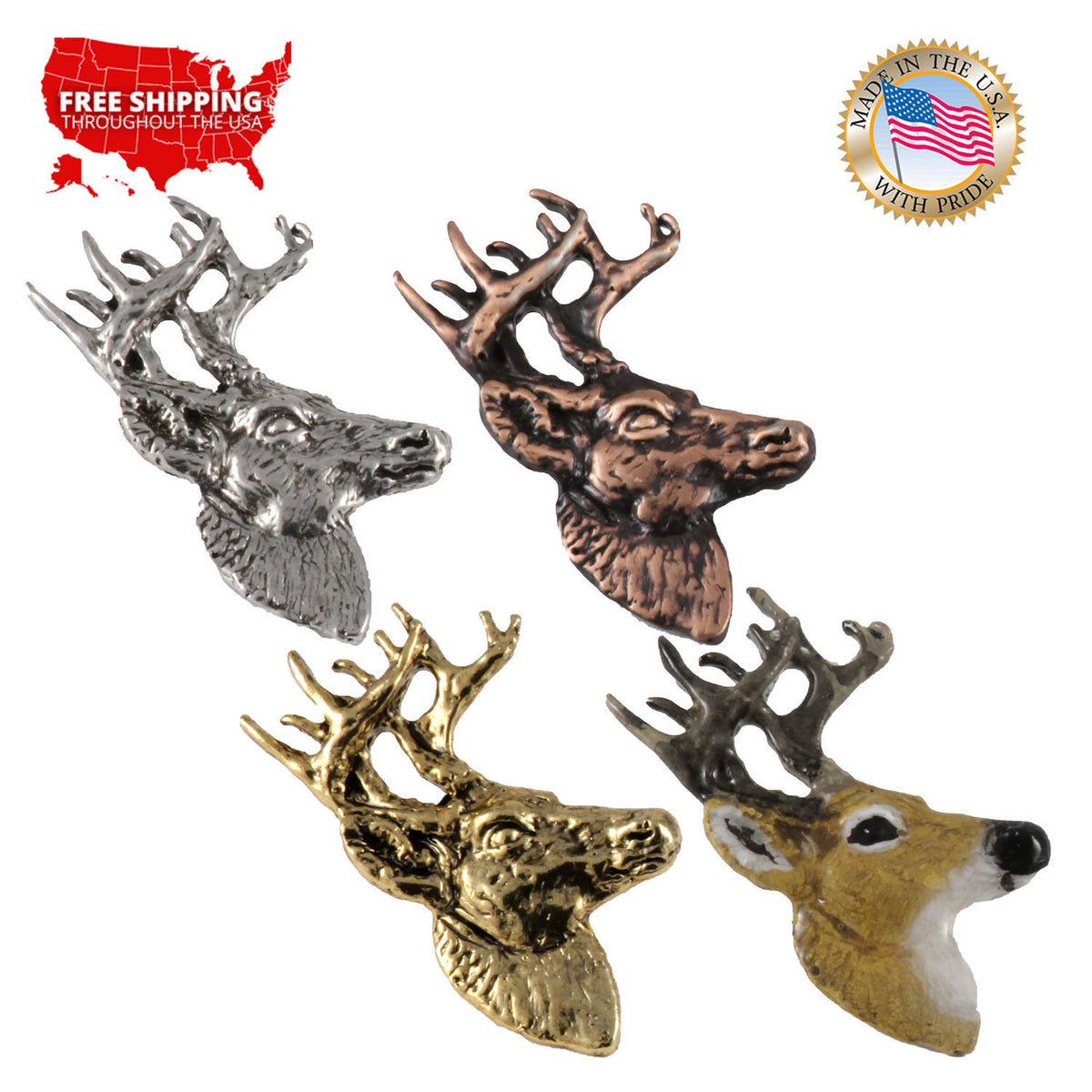 Whitetail Deer Head Pin M008