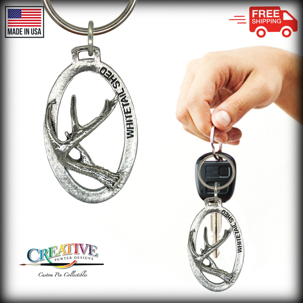 Whitetail Deer Antler Keychain M009KC
