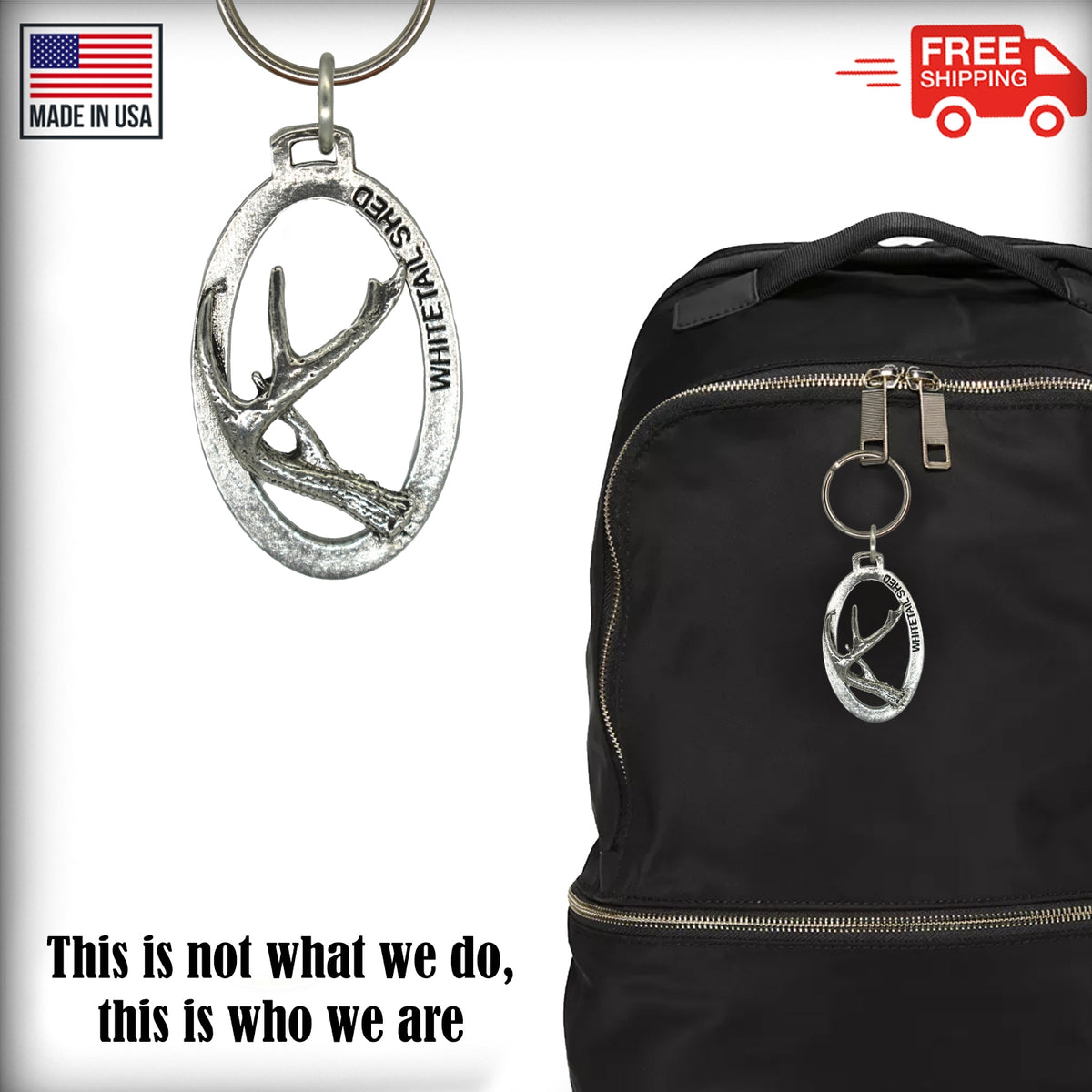 Whitetail Deer Antler Keychain M009KC