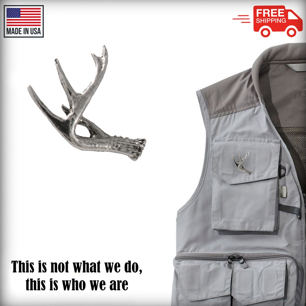 Whitetail Deer Antler Shed Pin M009