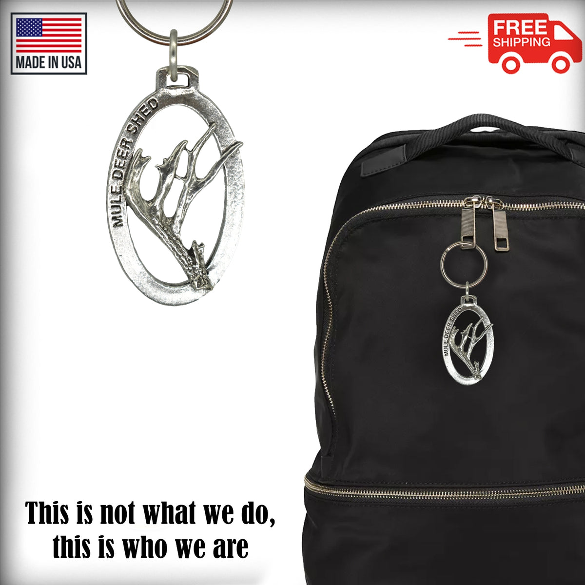 Mule Deer Antler Keychain M012KC
