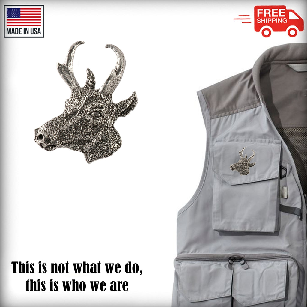 Pronghorn Antelope Head Premium Pin M022PR