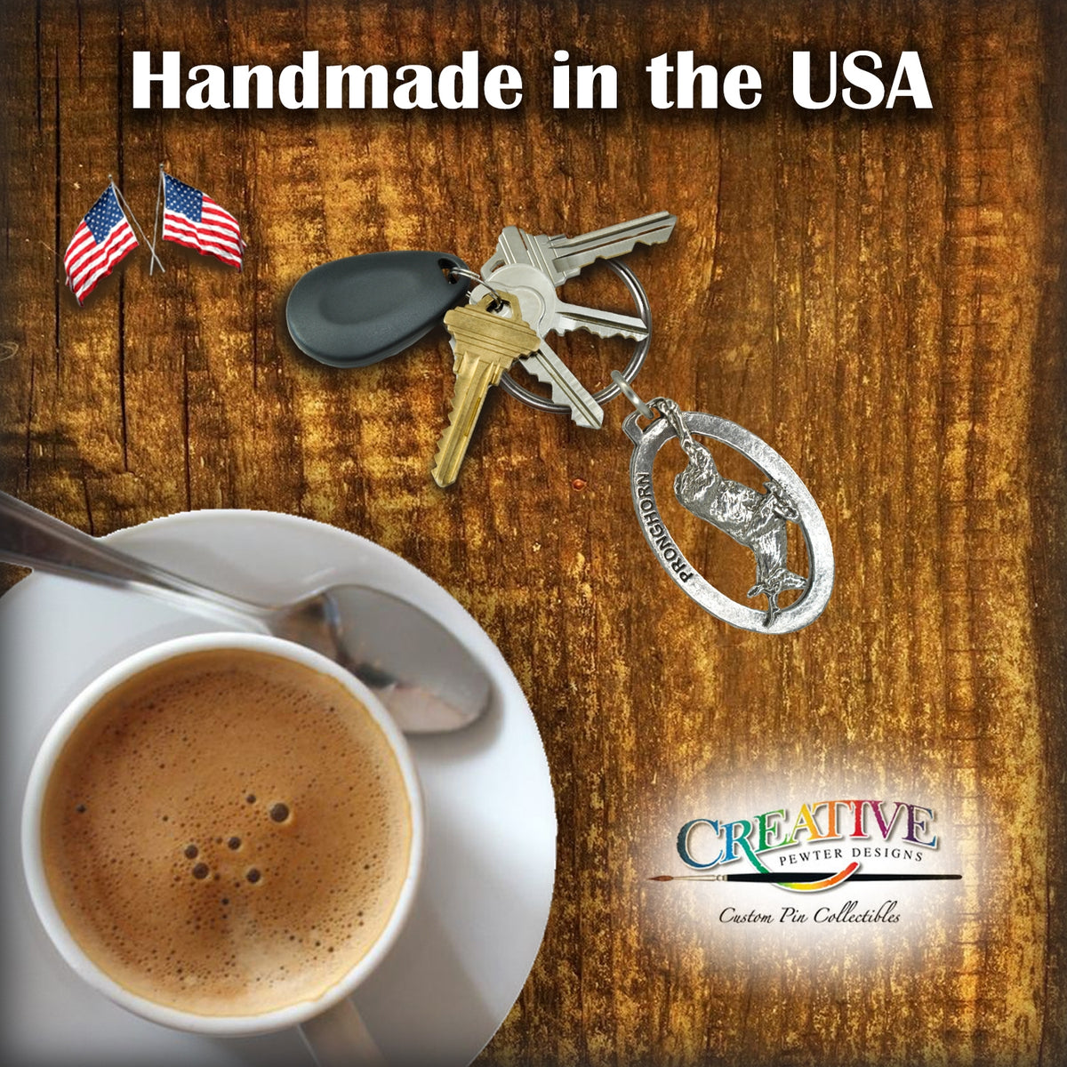 Pronghorn Antelope Running Keychain M023KC