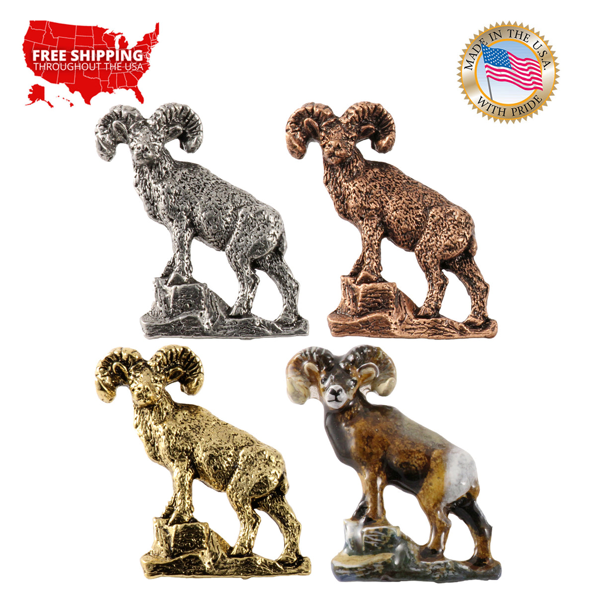Bighorn Sheep Body Premium Pin M027PR