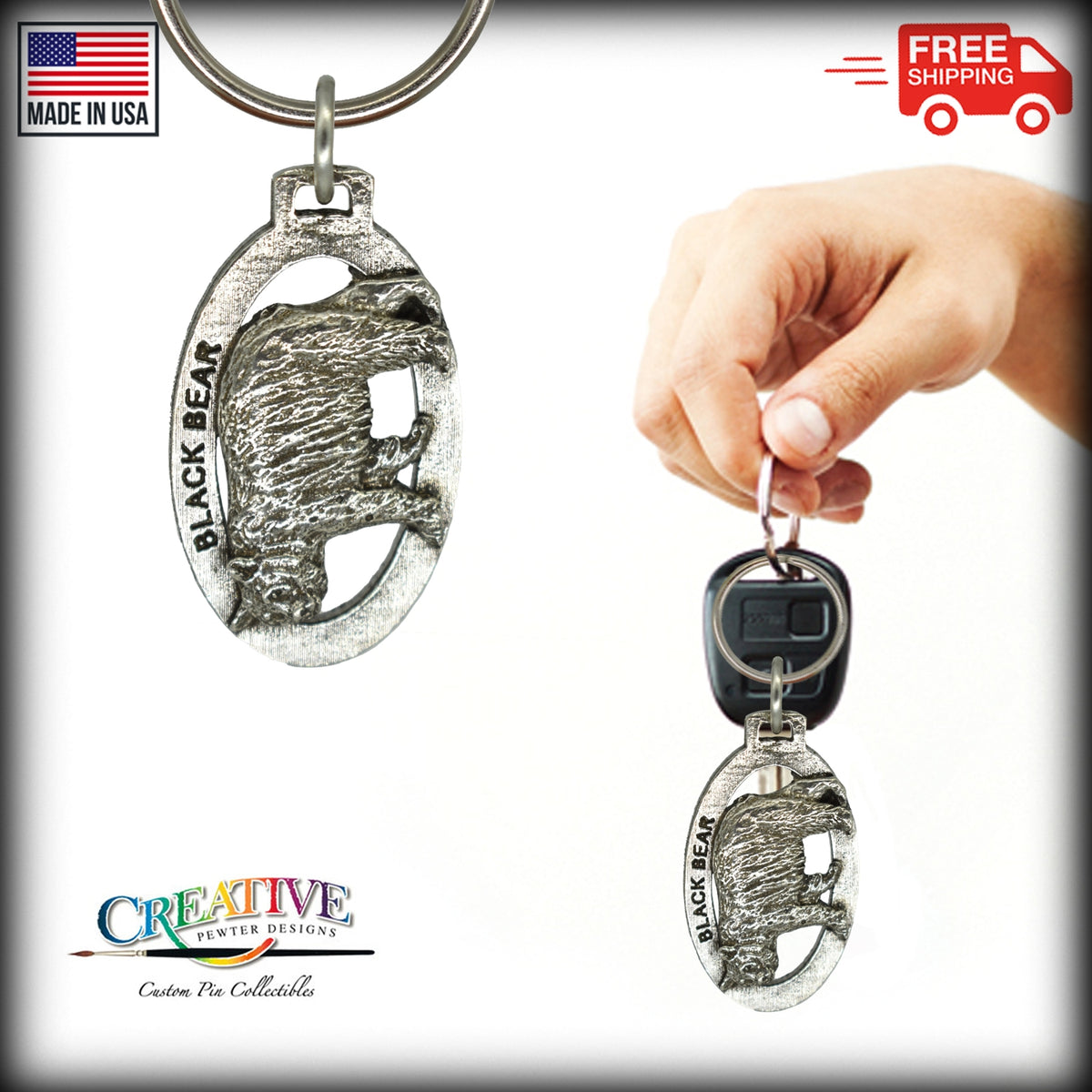 Black Bear Keychain M033KC