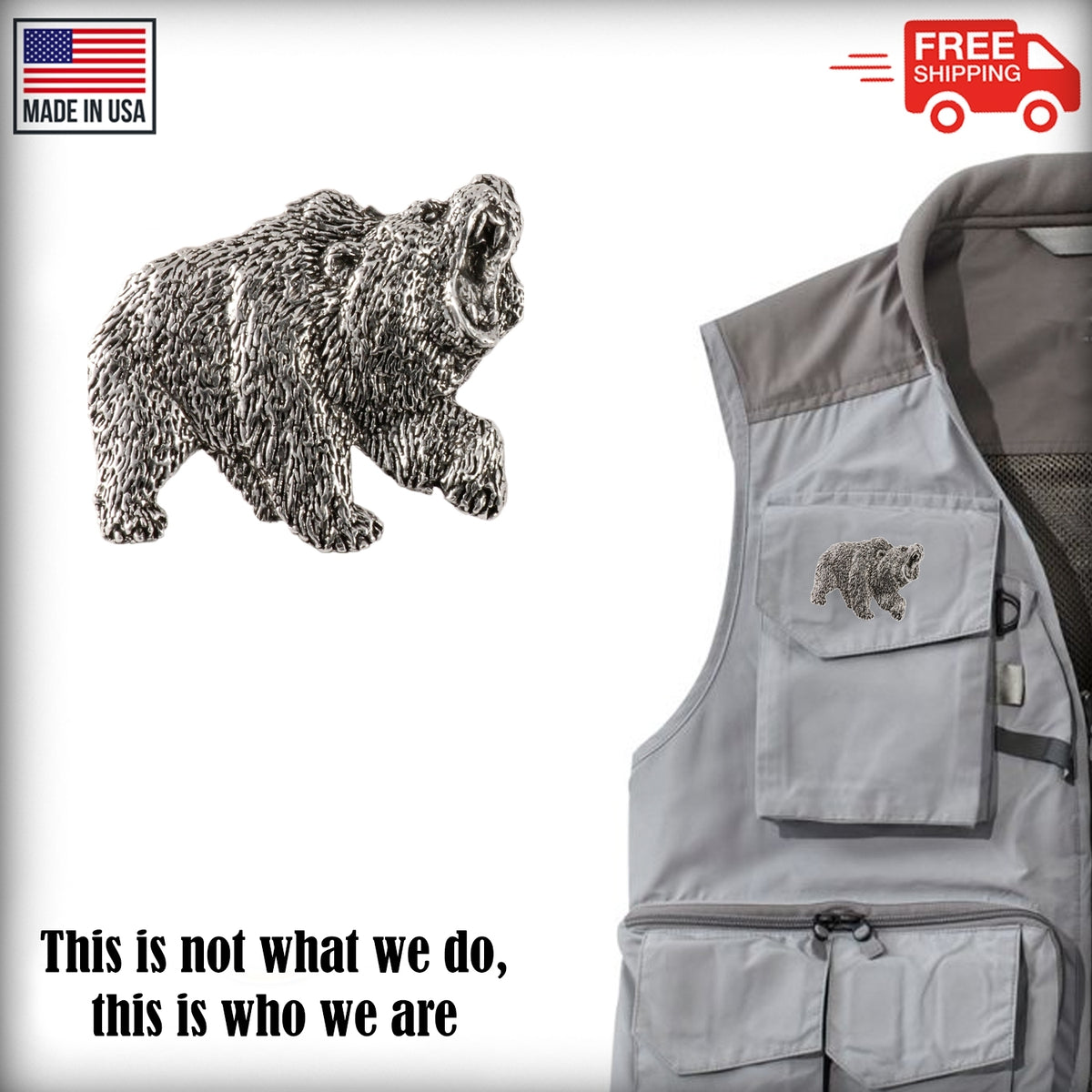 Grizzly Body Premium Pin M035PR