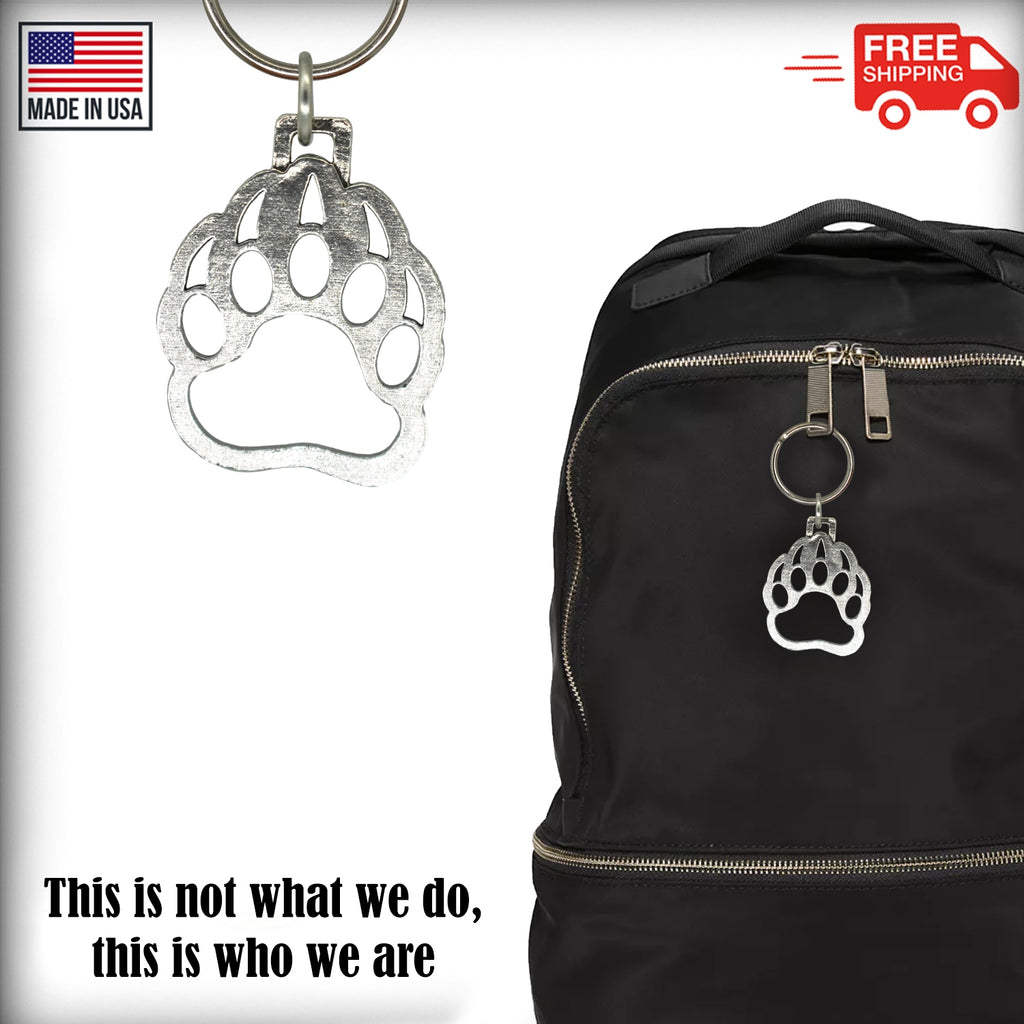 Grizzly Bear Paw Print Keychain M038KC