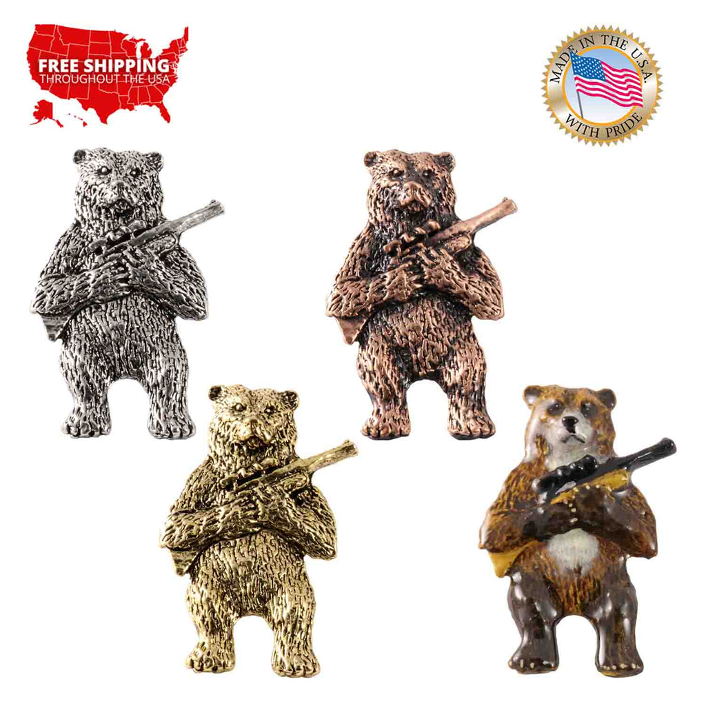 Bear With Gun Pin M039PR