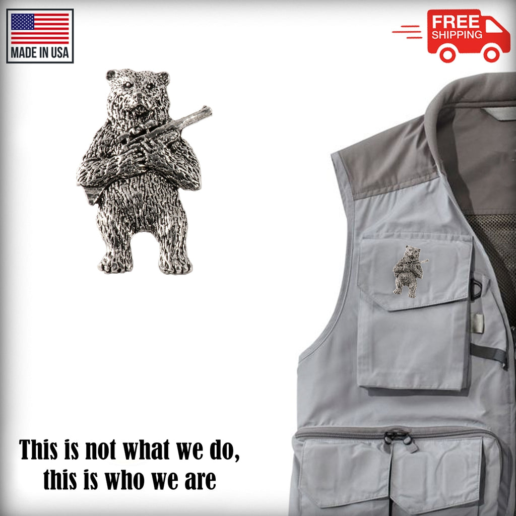 Bear With Gun Pin M039PR