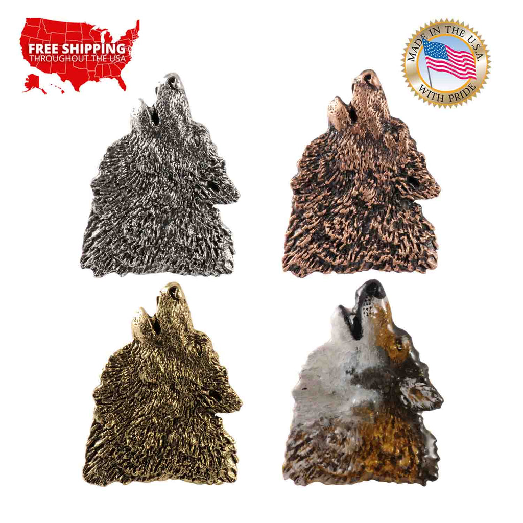 Wolf Howling Premium Pin M042PR