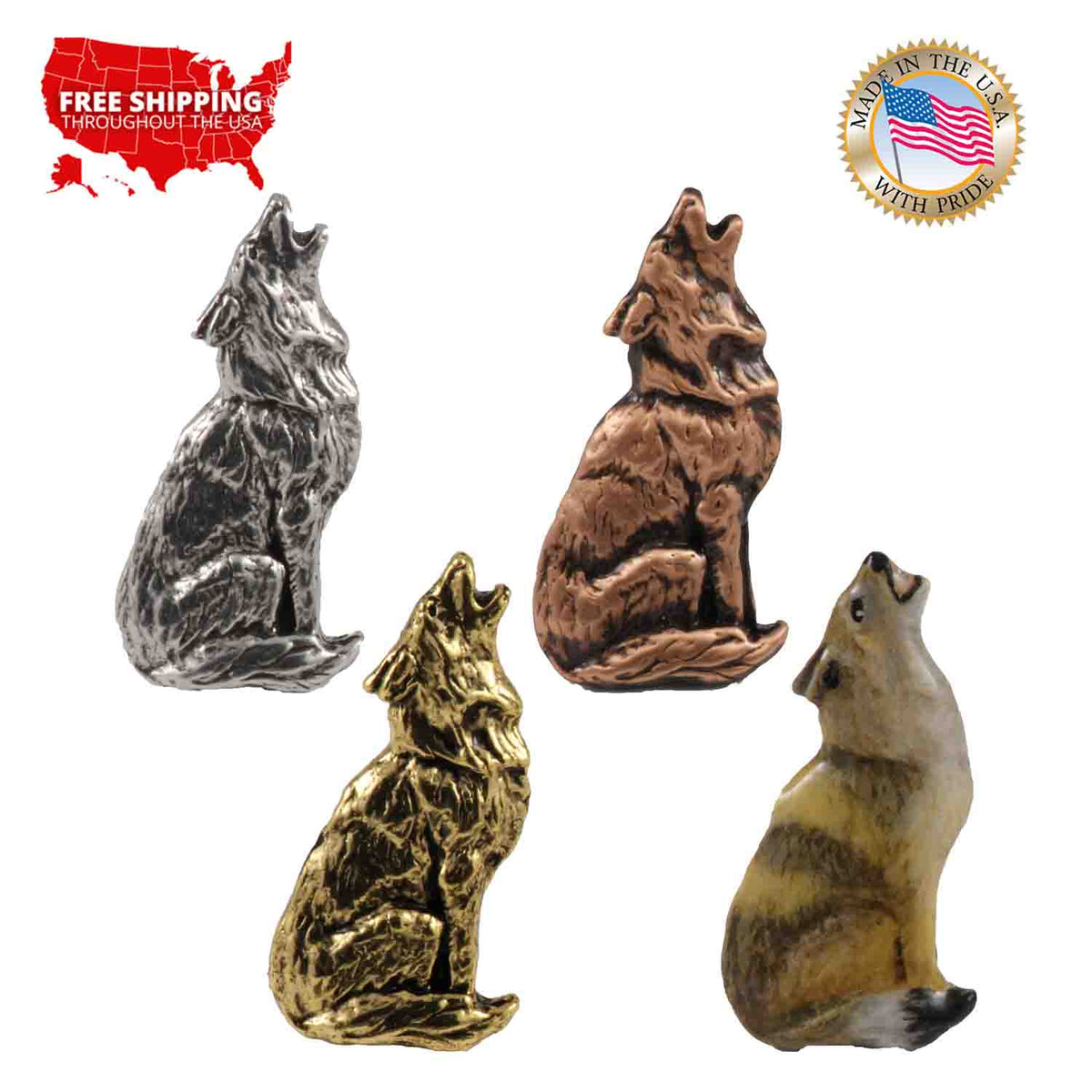 Wolf Howling Pin M042