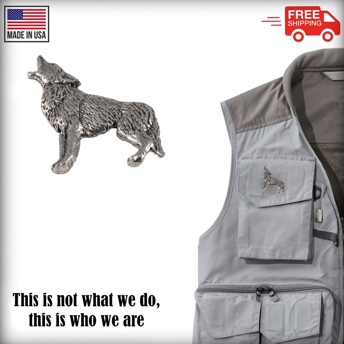 Coyote Howling Body Pin M046