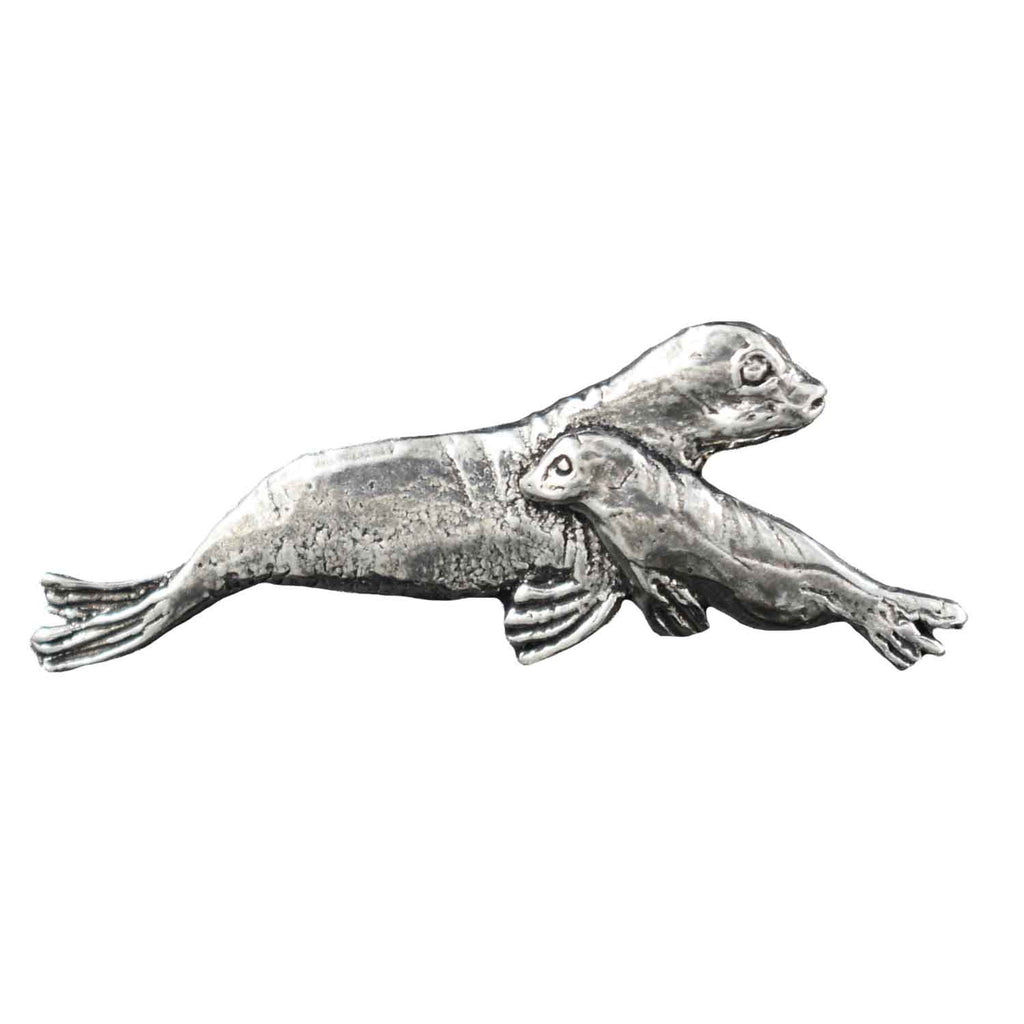 Monk Seal With Baby Pin M058A