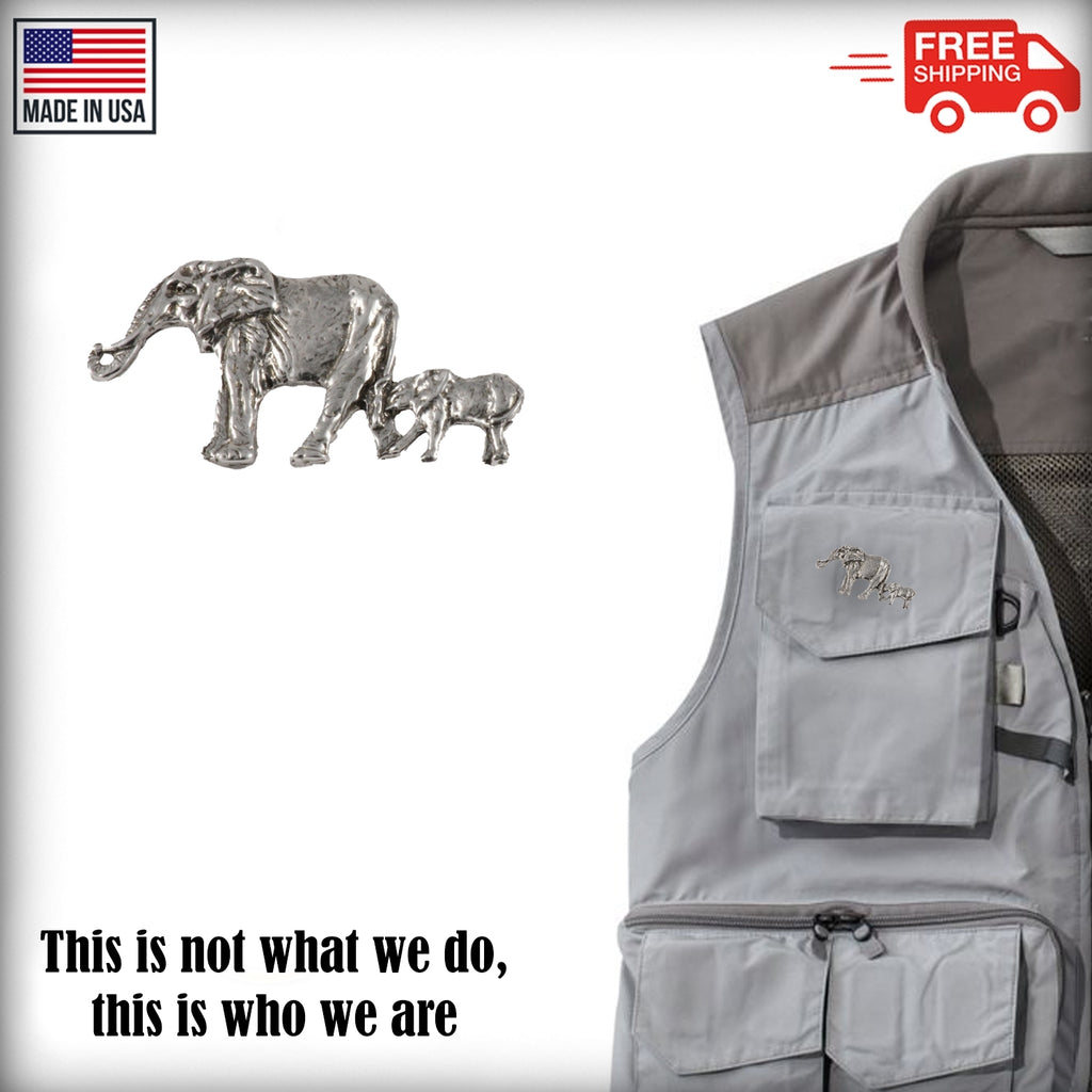 Elephant With Baby Pin M091B