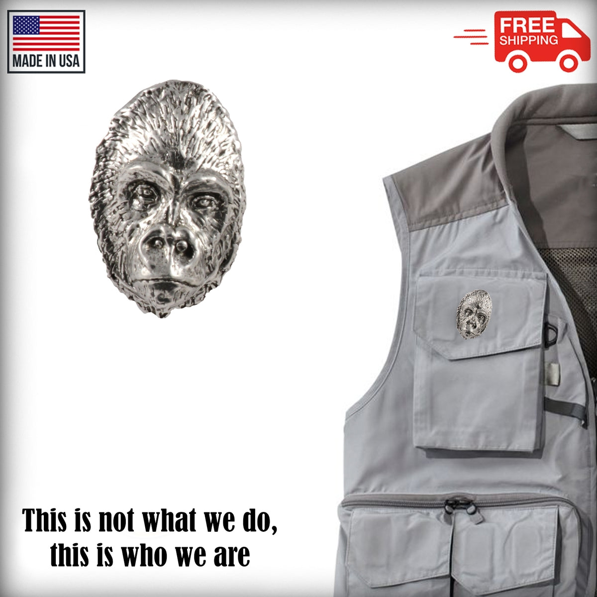 Gorilla Head Pin M095