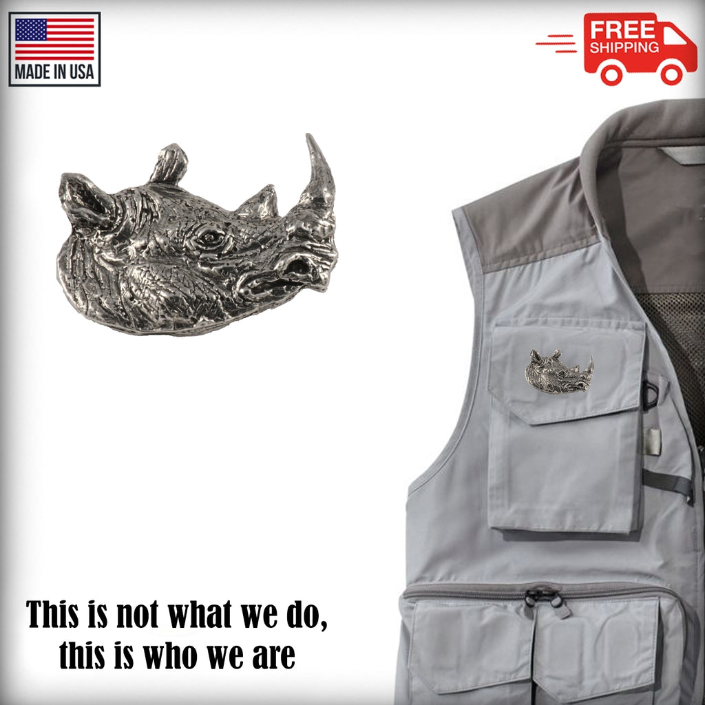 Rhinoceros Head Premium Pin M104PR