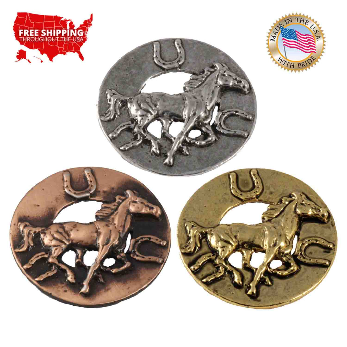 Horse In Circle Pin M135