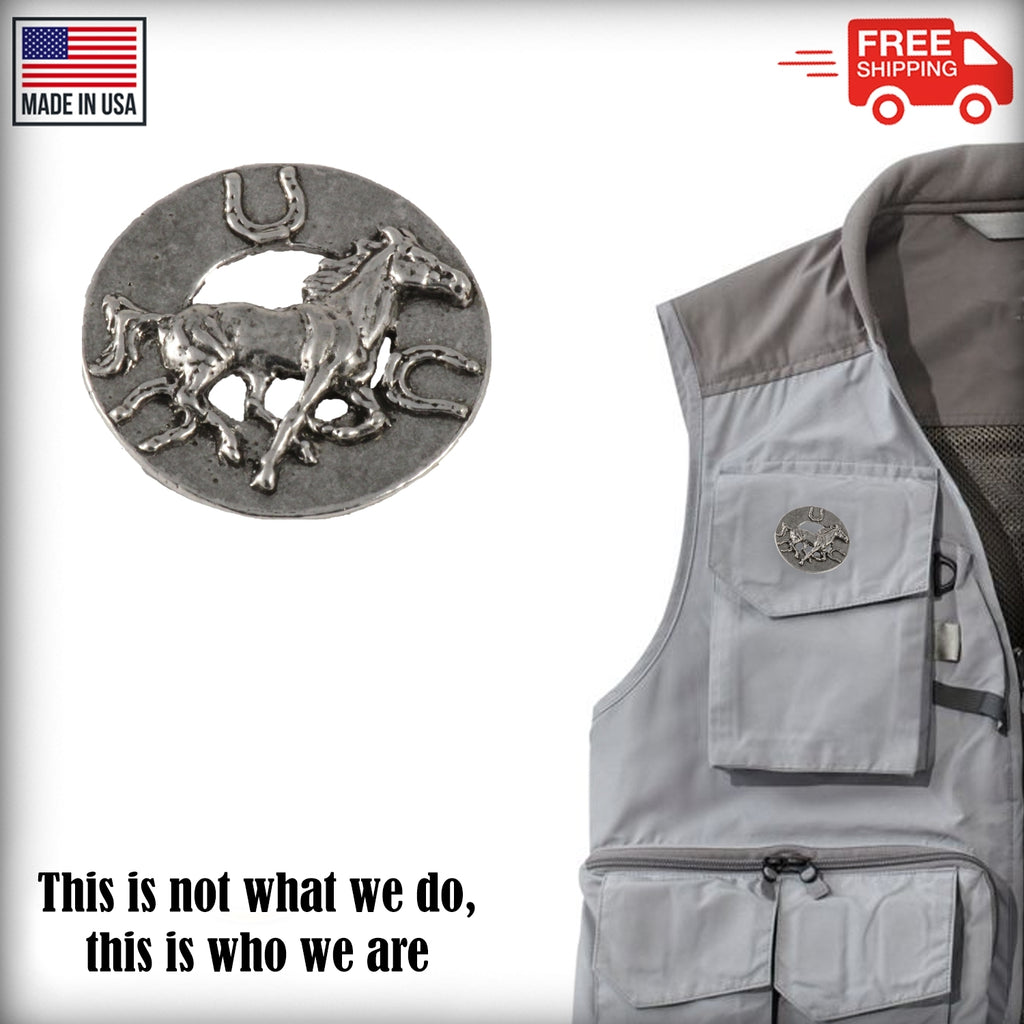 Horse In Circle Pin M135