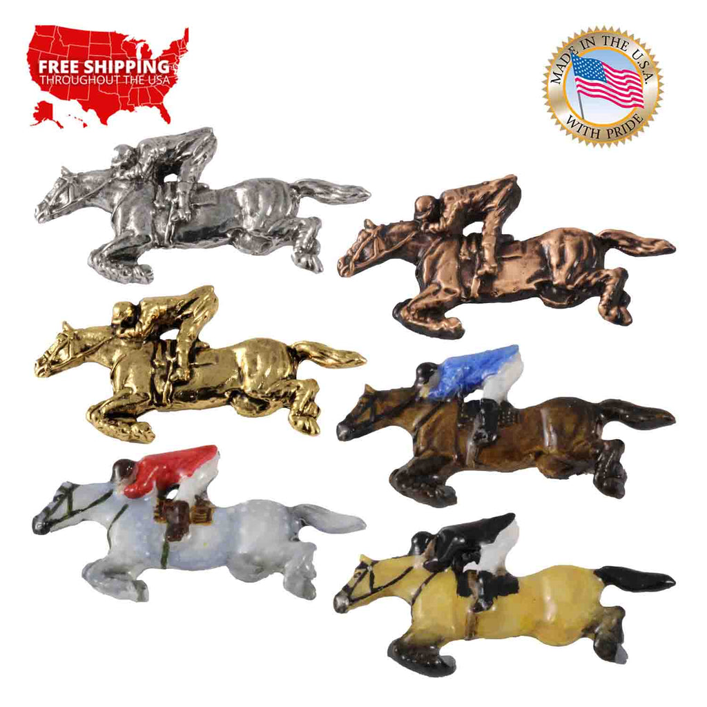 Horse Jumping With Rider Pin M136