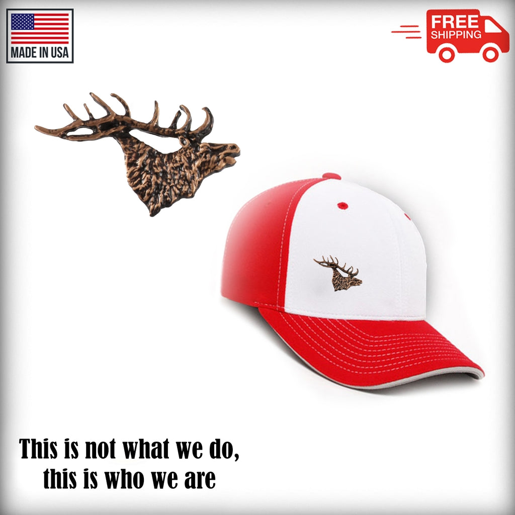 Elk Head Bugling Small Pin M002