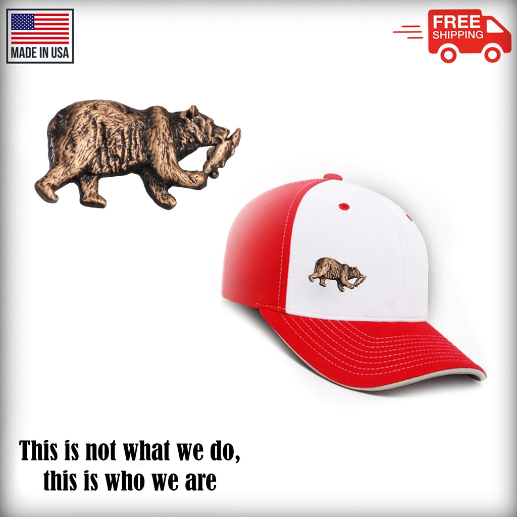 Grizzly With Salmon Pin M036