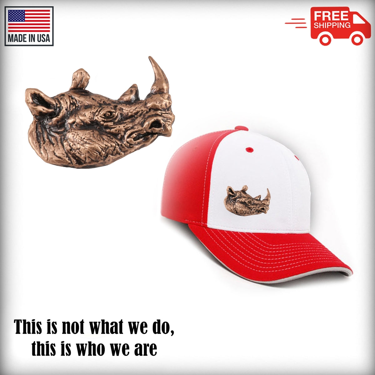 Rhinoceros Head Premium Pin M104PR
