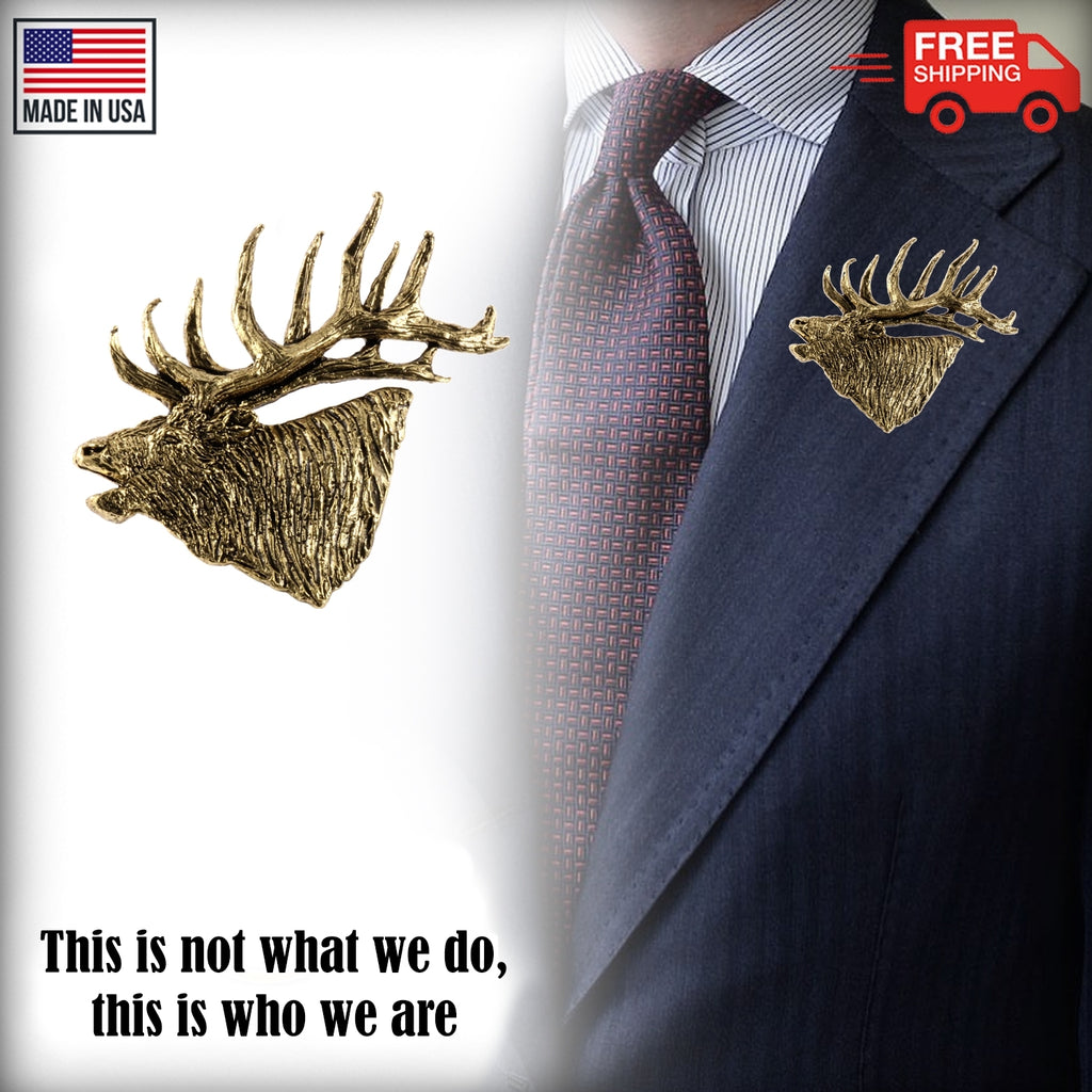 Elk Head Bugling Large Premium Pin M001PR