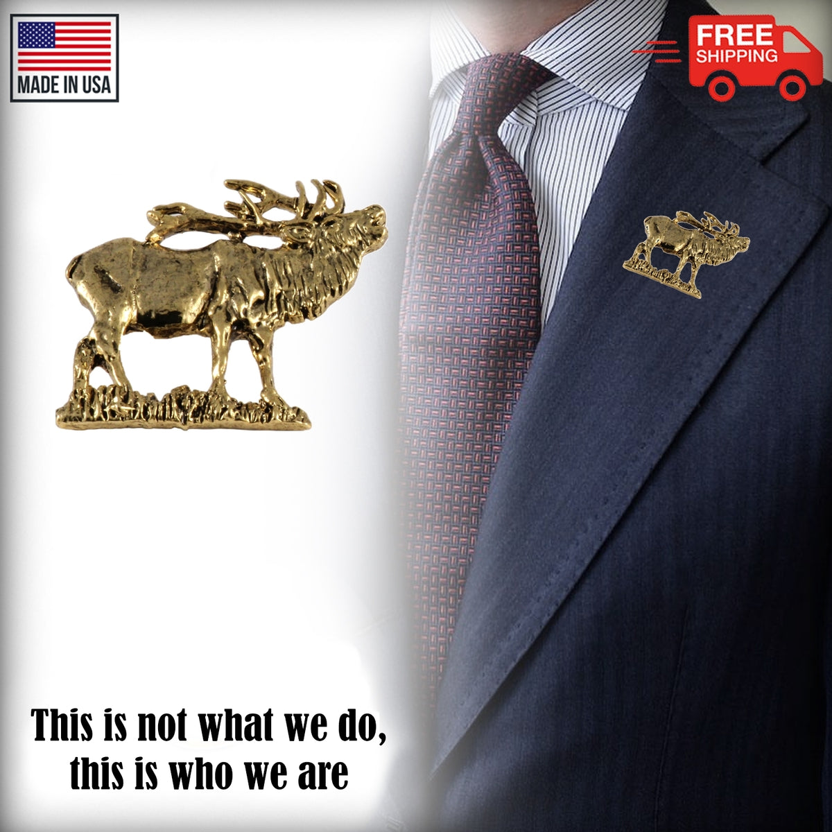 Elk Bugling Body Pin M003