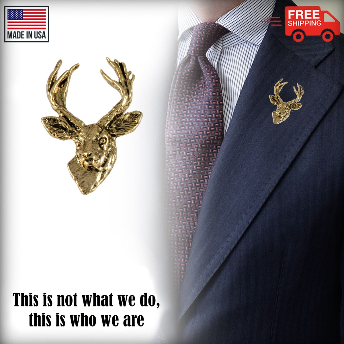 Mule Deer Front Pin M011
