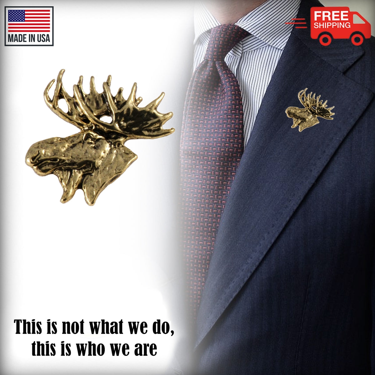 Moose Head Large Pin M016