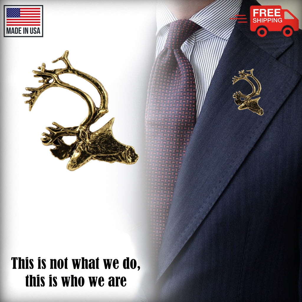 Caribou Head Pin M020