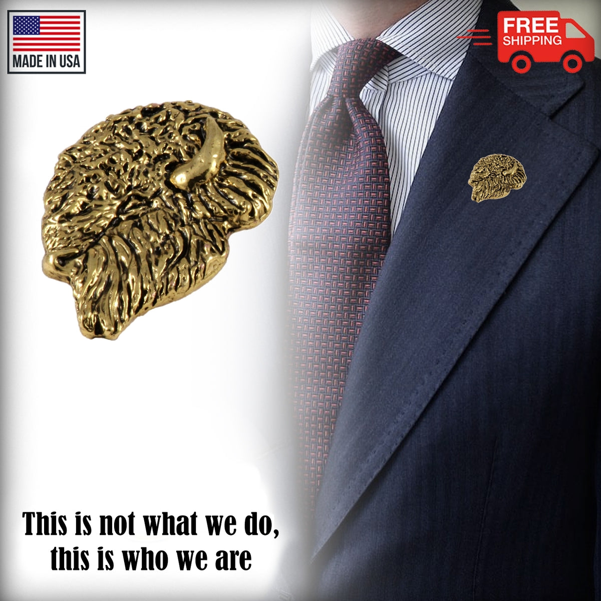 Buffalo Head Pin M030