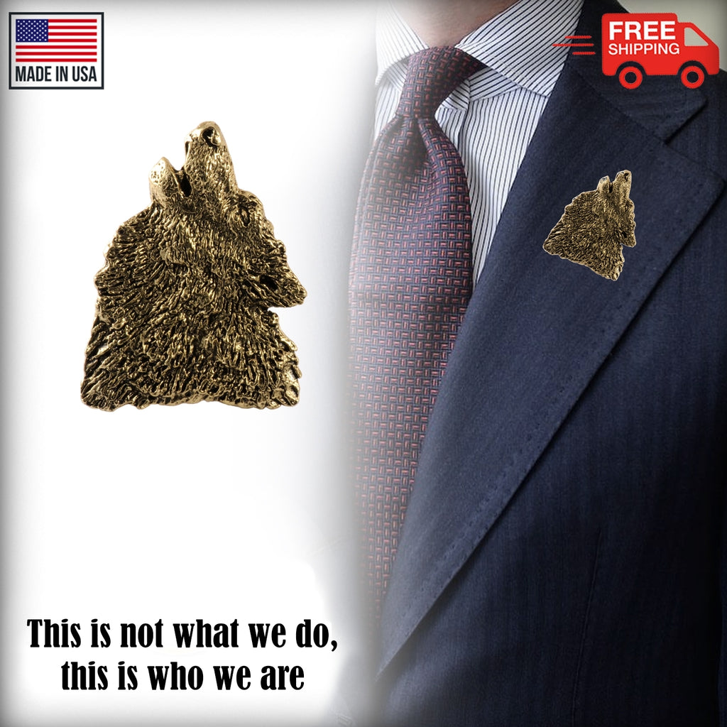 Wolf Howling Premium Pin M042PR