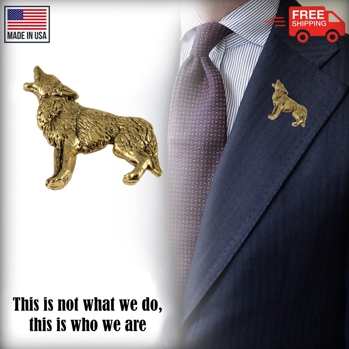 Coyote Howling Body Pin M046