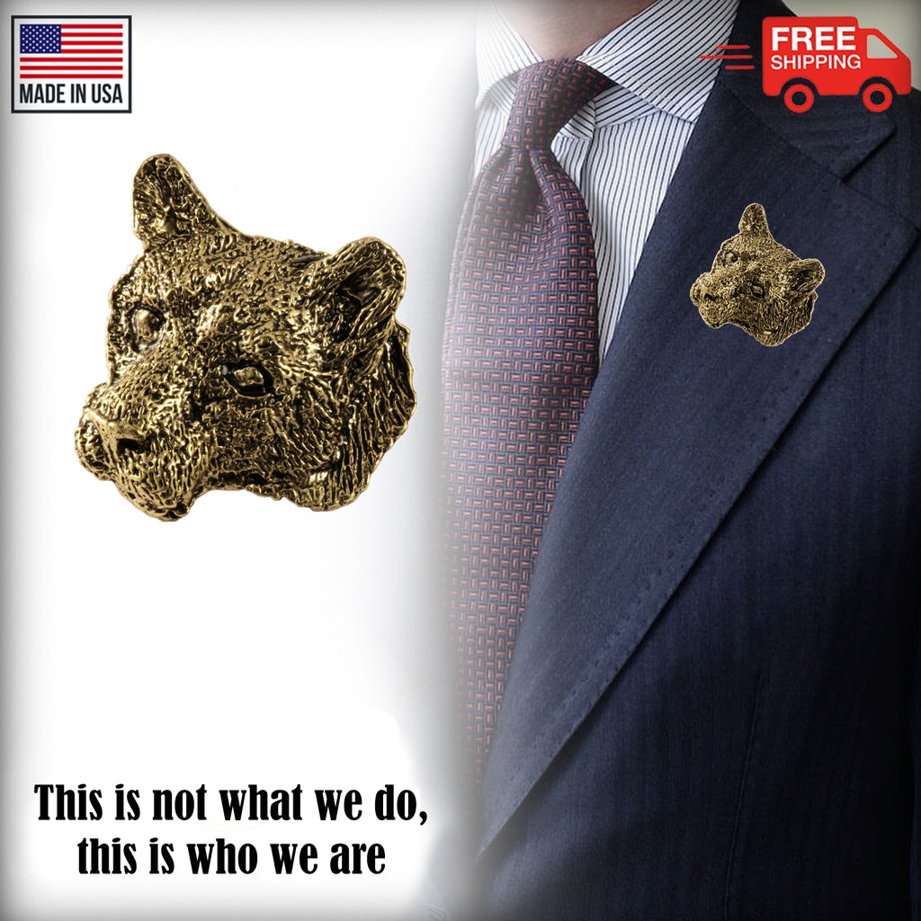 Mountain Lion Cougar Head Premium Pin M047PR