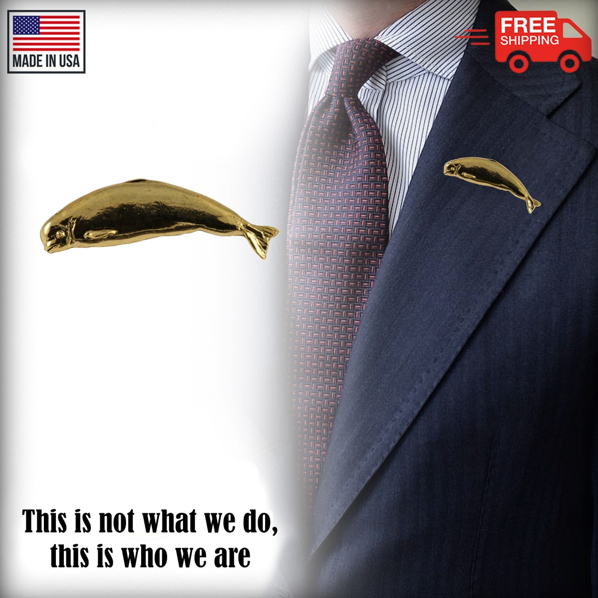 Beluga Whale Pin M076