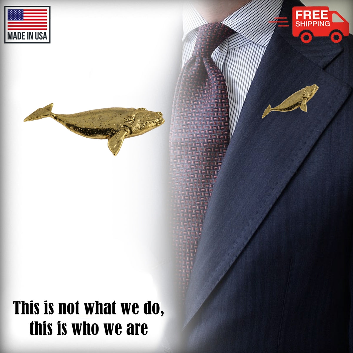 Right Whale Pin M082