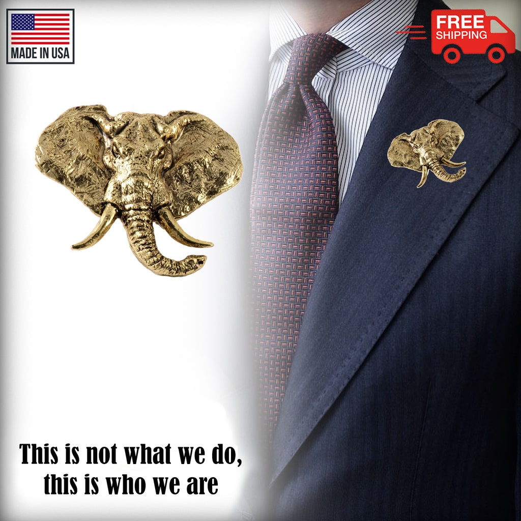 Elephant Head Premium Pin M091PR