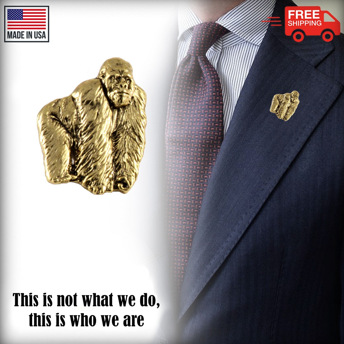 Silverback Gorilla Body Pin M096F