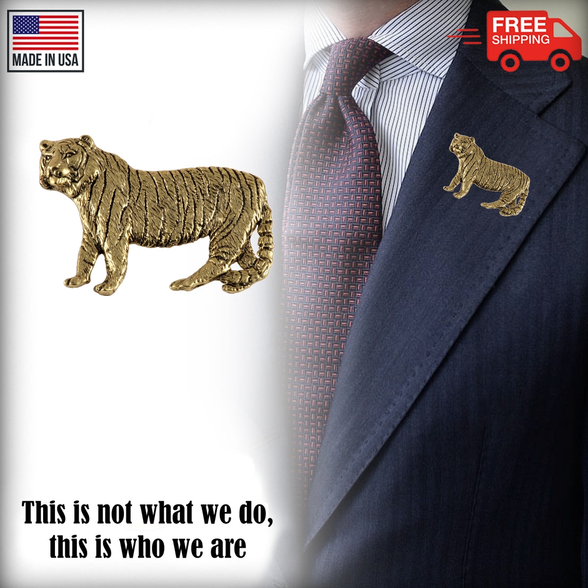 Tiger Stalking Body Premium Pin M110PR