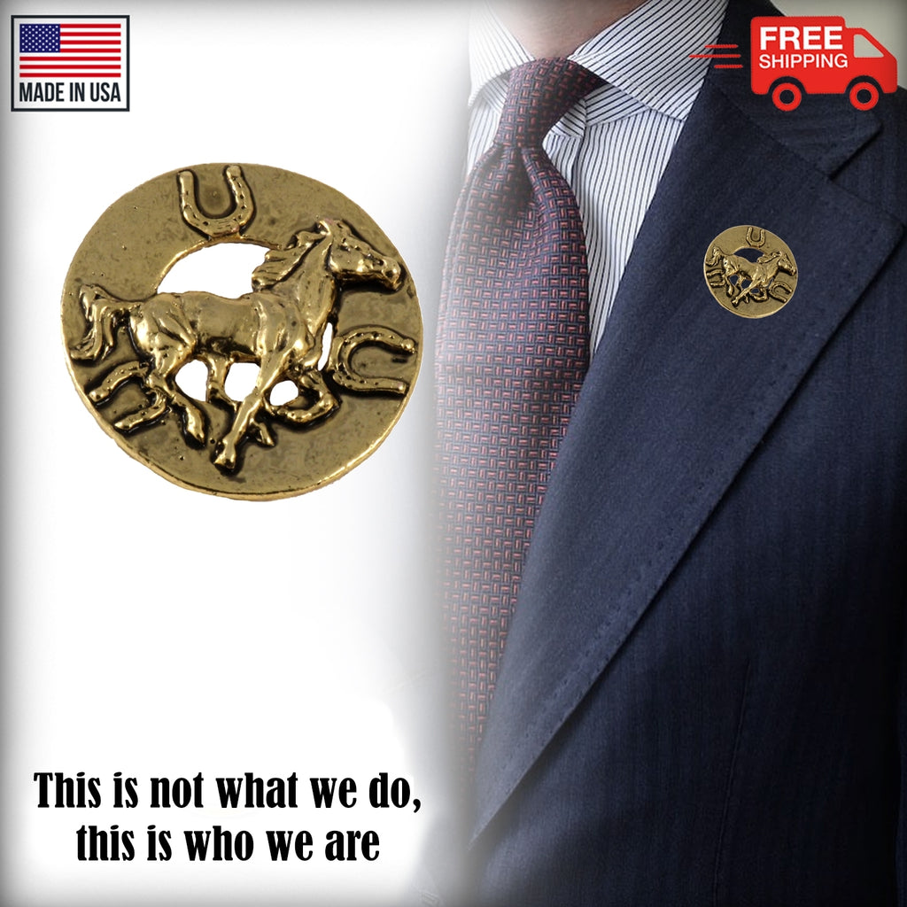 Horse In Circle Pin M135