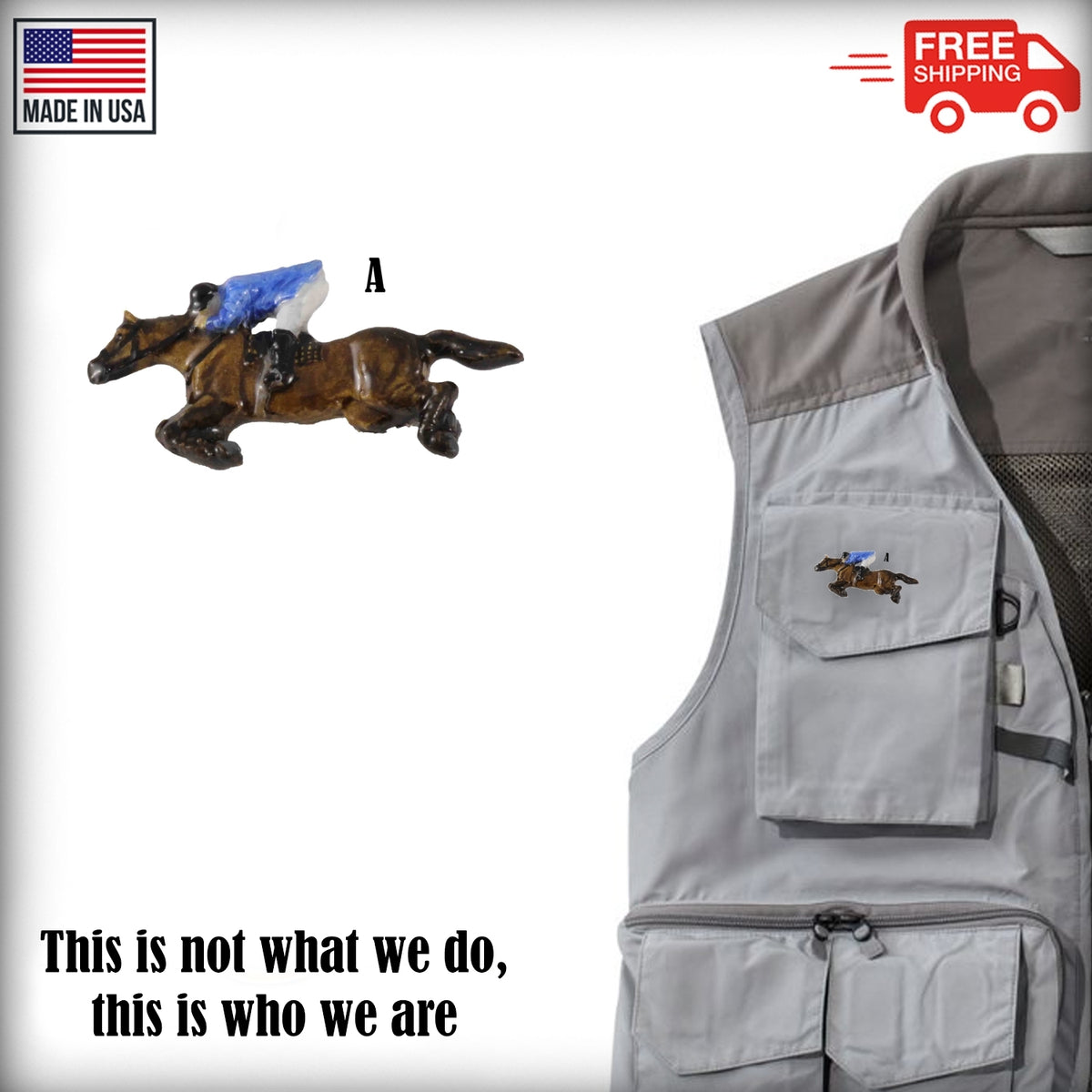 Horse Jumping With Rider Pin M136