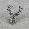 Non Typical Antlered Deer Pin - Antique Pewter Finish