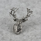 Non Typical Antlered Deer Pin - Antique Pewter Finish