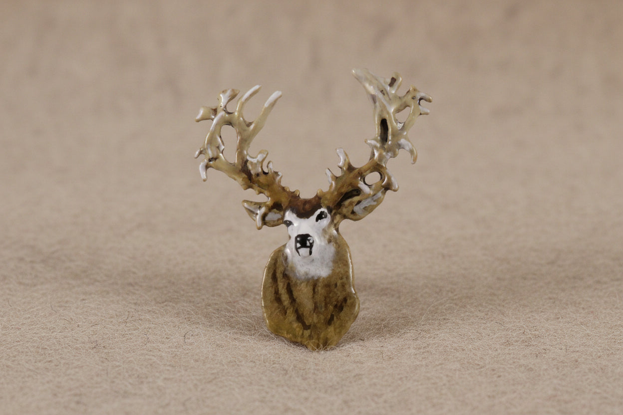 Non Typical Antlered Deer Pin - Hand Painted Finish