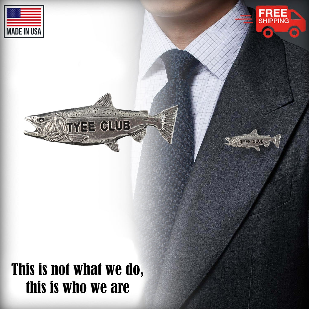 Pewter King Salmon Tyee Club Pin P316