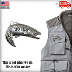Pewter King Salmon 30Lb Leaping Pin P322