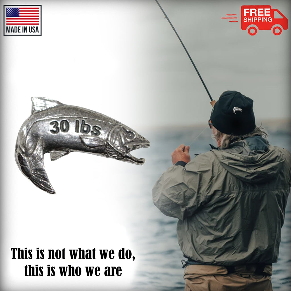 Pewter King Salmon 30Lb Leaping Pin P322
