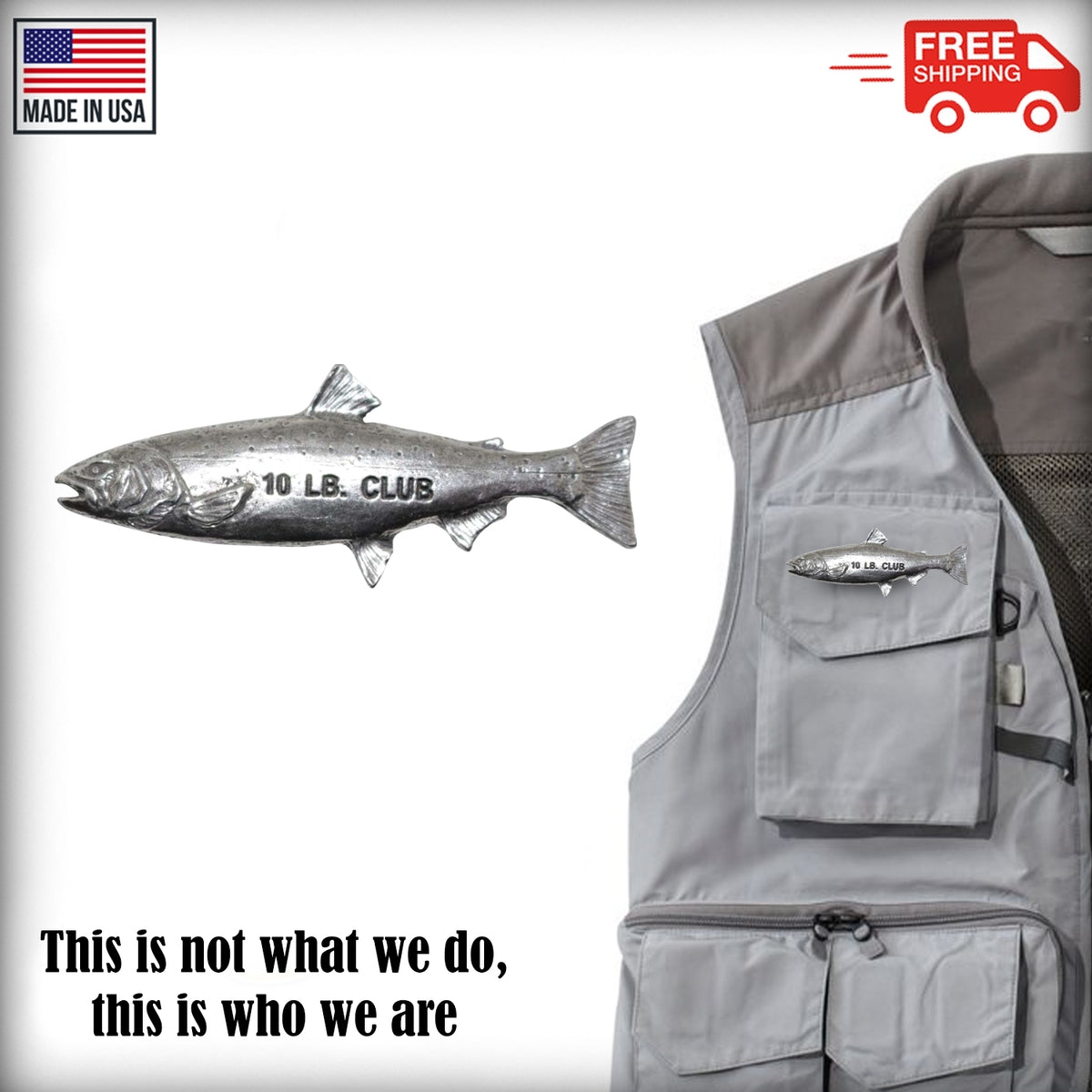 Pewter Coho Salmon 10Lb Pin P330